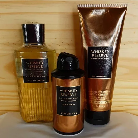 BATH & BODY WORKS 'WHISKEY RESERVE' 3-PIECE GIFT SET BODY WASH, LOTION & MIST - Picture 2 of 14